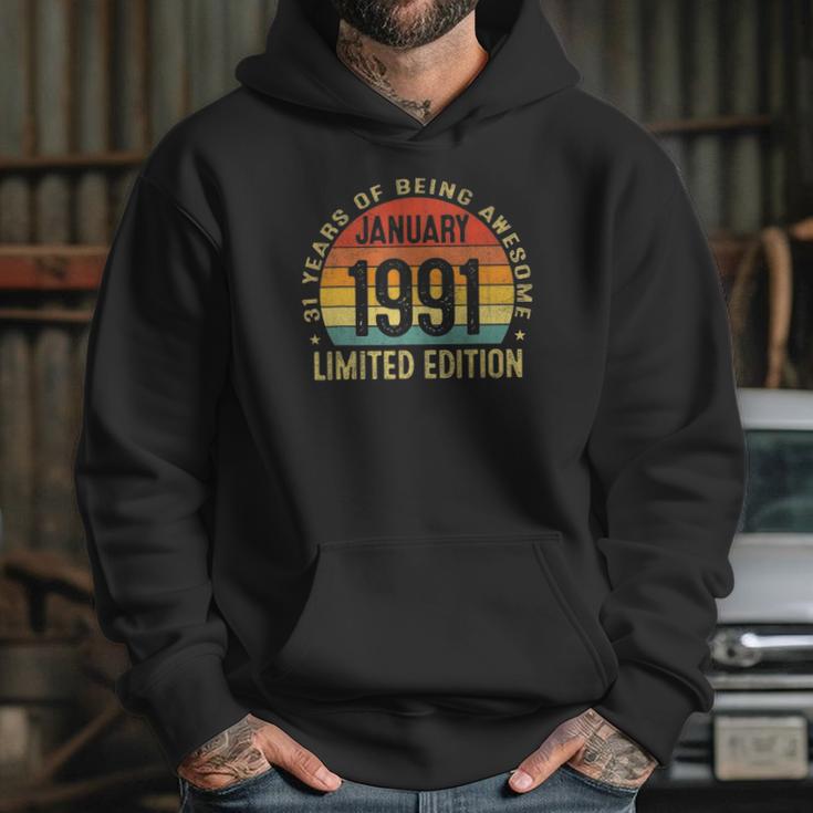 31 Years Old Gifts Vintage January 1991 Retro 31St Birthday Hoodie Gifts for Her