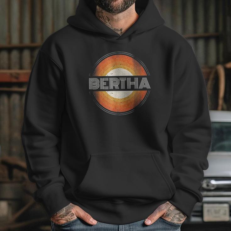 Graphic 365 First Name Bertha Retro Personalized Vintage Hoodie Gifts for Her