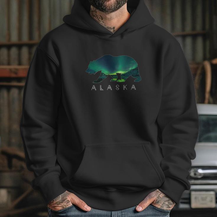 Alaskan Bear With Aurora Borealis Icy Mountain Tee Hoodie Gifts for Her