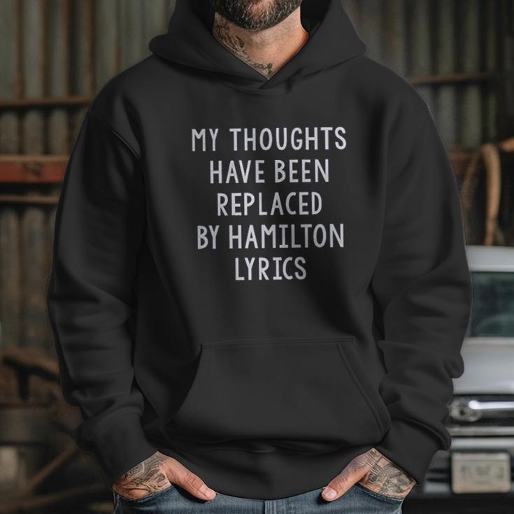 Amdesco My Thoughts Replaced By Hamilton Lyrics Hoodie Gifts for Her