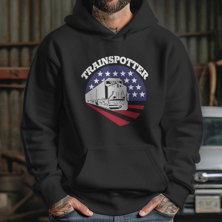 American Trainspotter Train America Trainspotting Trains Gift Graphic Design Printed Casual Daily Basic Hoodie Gifts for Her