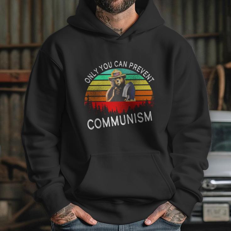 Anti Communism Capitalism Antisocialist Bear Hoodie Gifts for Her