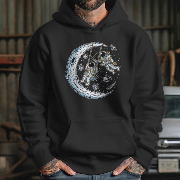 Astronauts Moon Swinging Hoodie Gifts for Her