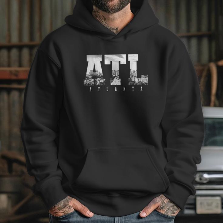 Atl Atlanta Skyline Pride Black And White Hoodie Gifts for Her