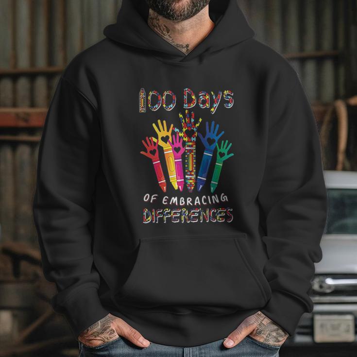 Autism Awareness Embrace Differences 100 Days Of School Iep Hoodie Gifts for Her