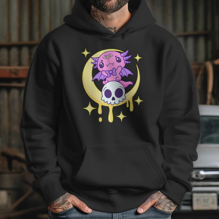 Axolotl Kawaii Pastel Goth Cute Creepy Aesthetic Nu Goth Hoodie Gifts for Her