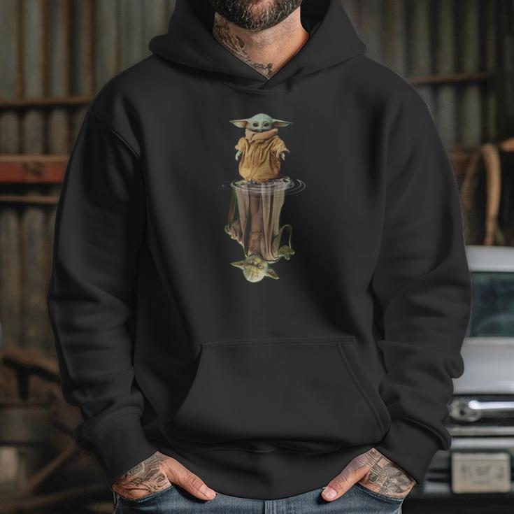 Baby Yoda And Master Yoda Water Reflection Shirt Hoodie Gifts for Her