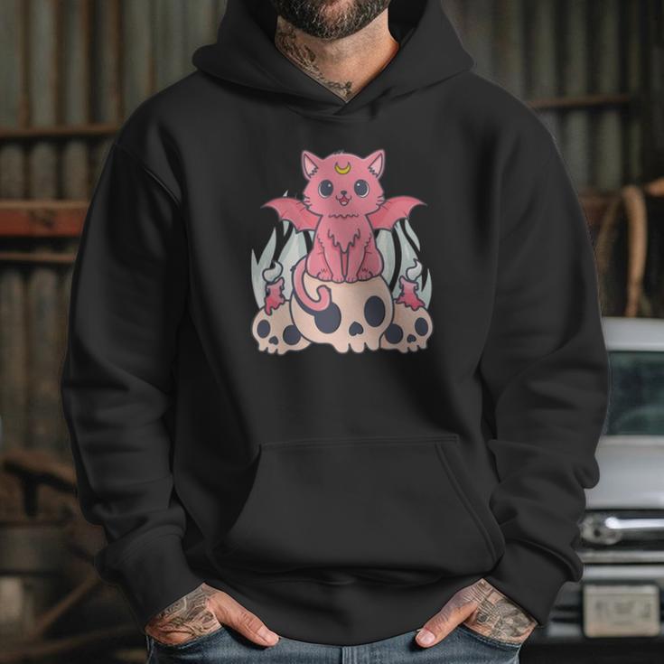 Bat Cat Kawaii Pastel Goth Cute Skulls Gift Cat Lover Hoodie Gifts for Her