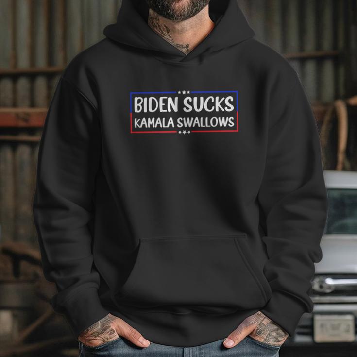 Biden Sucks Kamala Swallows Funny Biden And Kamala Graphic Design Printed Casual Daily Basic Hoodie Gifts for Her