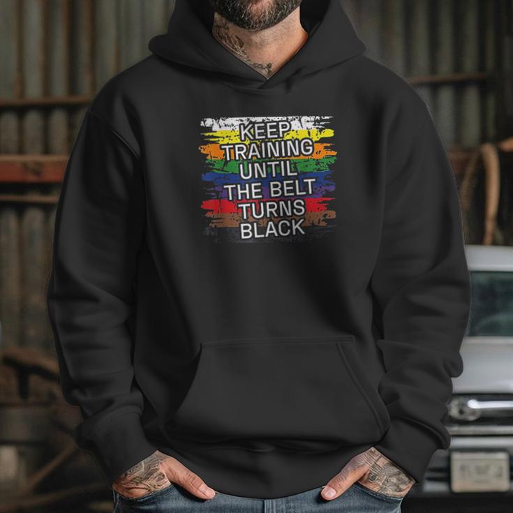 Black Belt Keep Training Martial Art Karate Tae Kwon Do Kick Hoodie Gifts for Her