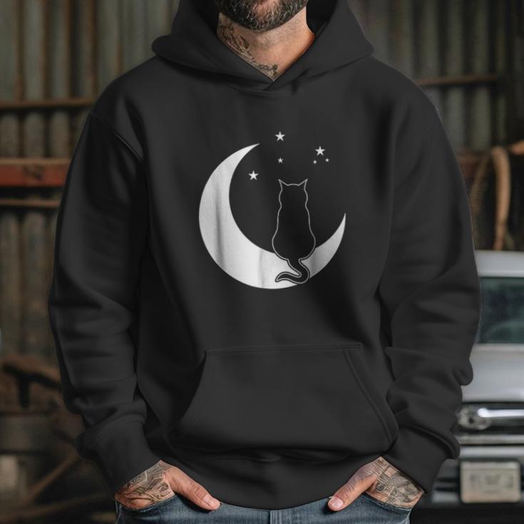 Black Cat On The Crescent Moon By The Starlight Hoodie Gifts for Her