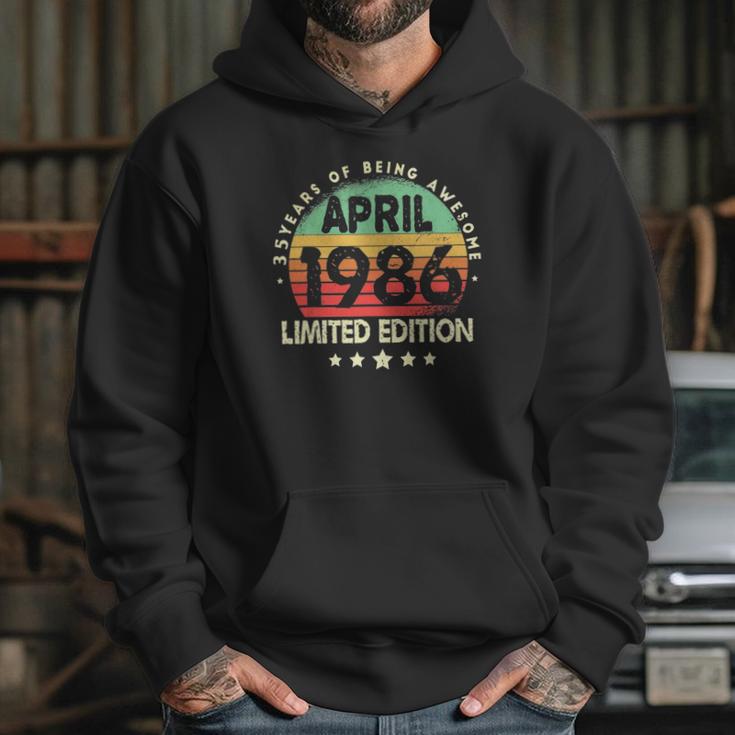 Born In April 1986 Vintage Limited Edition 35Th Birthday Hoodie Gifts for Her