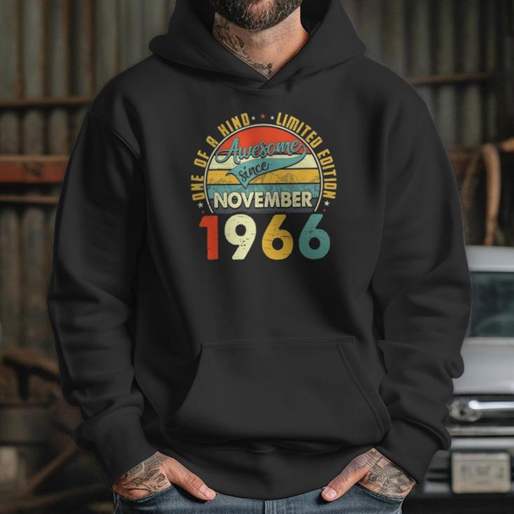 Born In November 1966 55Th Birthday Gift Retro 55 Years Old Hoodie Gifts for Her