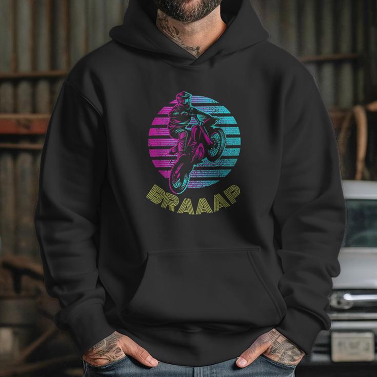 Braaap Vintage Motocross Dirt Bike Sunset Hoodie Gifts for Her