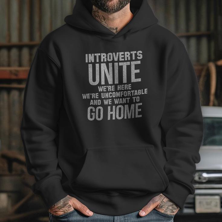 Brisco Brands Introverts Unite Here Uncomfortable Hoodie Gifts for Her