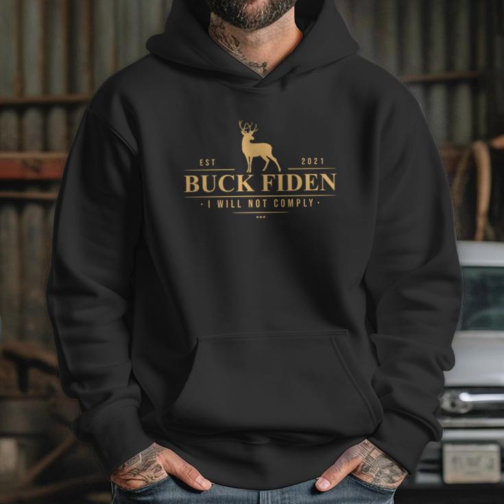 Buck Fiden I Will Not Comply Deer Graphic Design Printed Casual Daily Basic Hoodie Gifts for Her