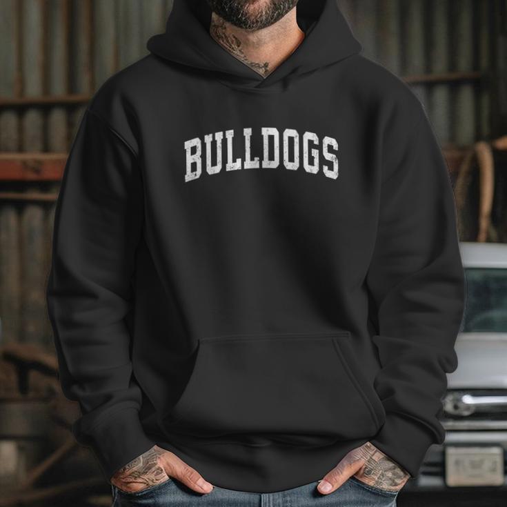 Bulldogs Mascot Vintage Athletic Sports Name Design Funny Gift Hoodie Gifts for Her