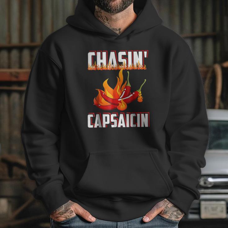 Chasin Capsaicin Funny Spicy Food Pepper Hot Sauce Hoodie Gifts for Her