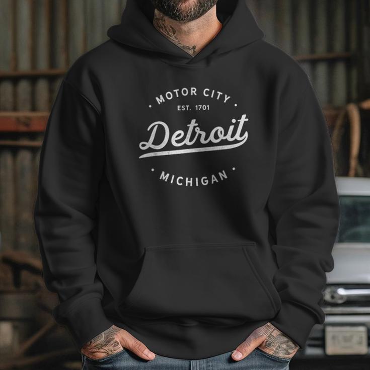 - Classic Retro Vintage Detroit Michigan Motor City Hoodie Gifts for Her