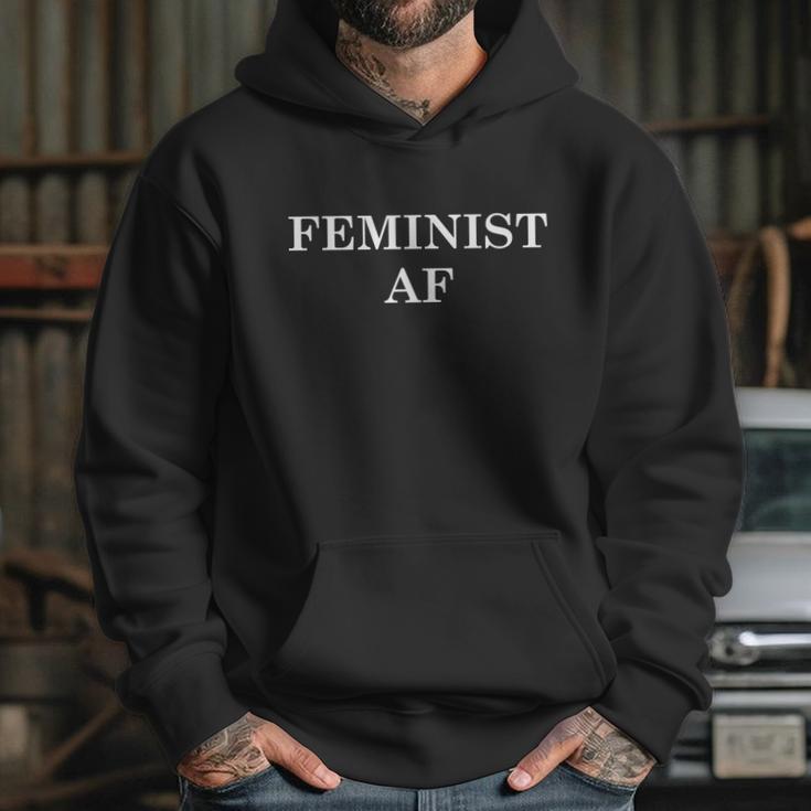 Classy News Feminist Af Text Logo Hoodie Gifts for Her