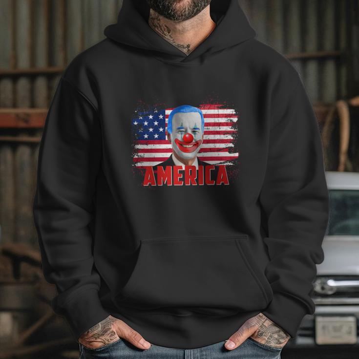 Clown Joe Funny Caricature Joe Biden Is A Democratic Clown Graphic Design Printed Casual Daily Basic Hoodie Gifts for Her