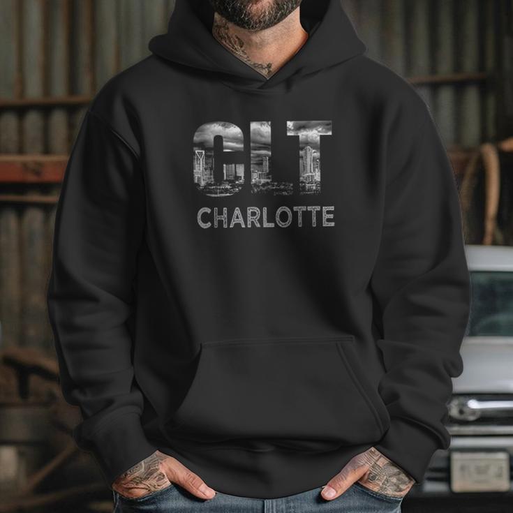 Clt Airport Code City Of Charlotte Nc Skyline Art Gift Hoodie Gifts for Her