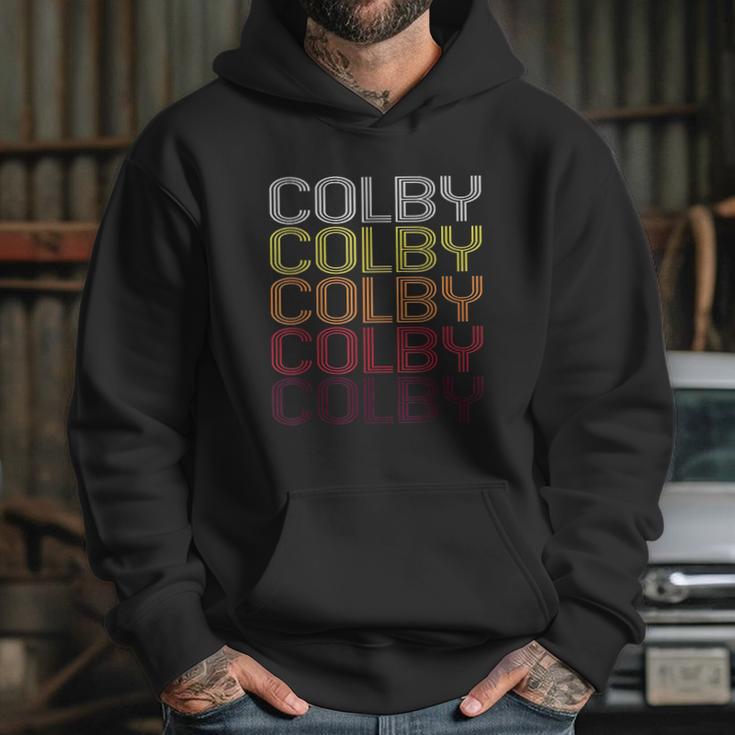 Colby Retro Wordmark Pattern Vintage Style Hoodie Gifts for Her