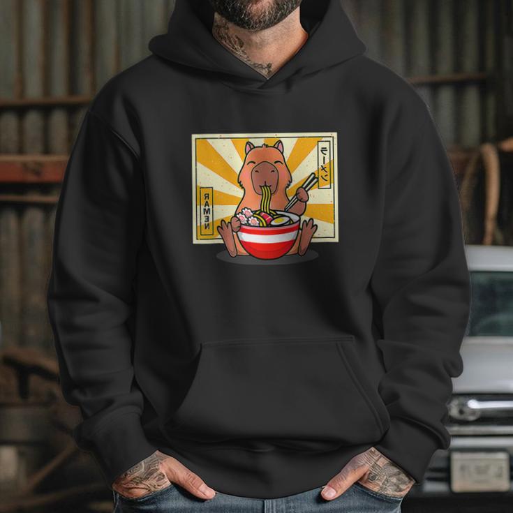 Cute Capybara Eating Ramen Funny Animal Anime Manga Hoodie Gifts for Her