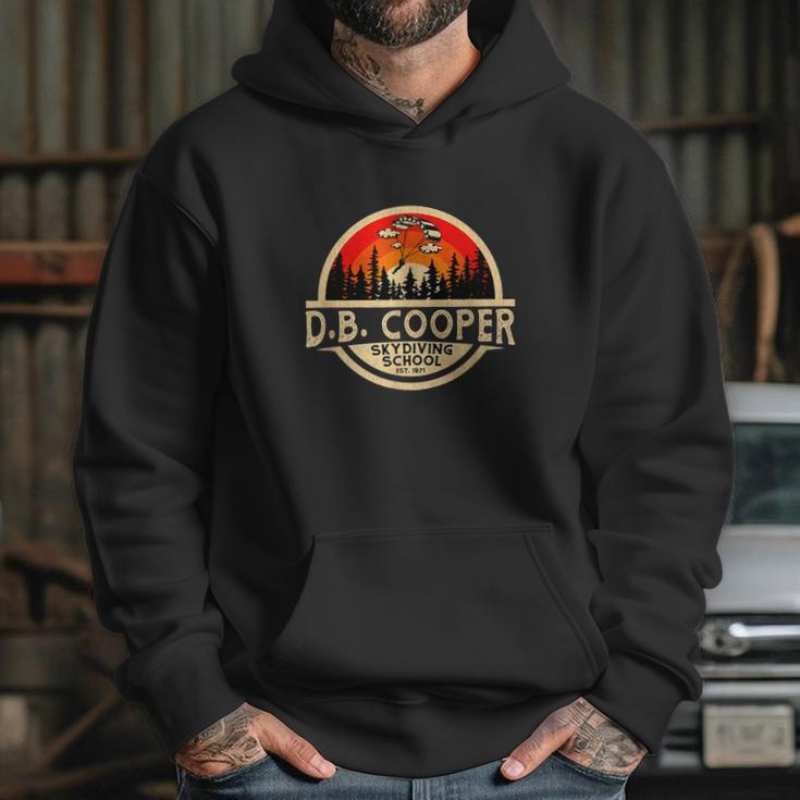 D B Cooper Robber Thief Parachute Skydiving School Est 1971 Retro Vintage Hoodie Gifts for Her