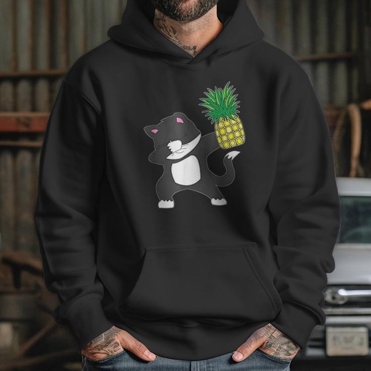 Dabbing Kitty Cat Pineapple Aloha Beach Hawaiian Dance Hoodie Gifts for Her