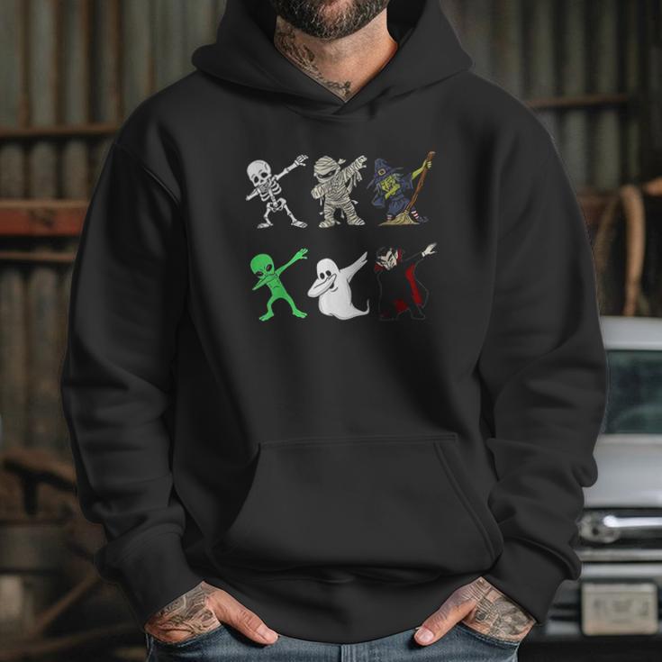 Dabbing Skeleton And Monsters Halloween Dracula Hoodie Gifts for Her