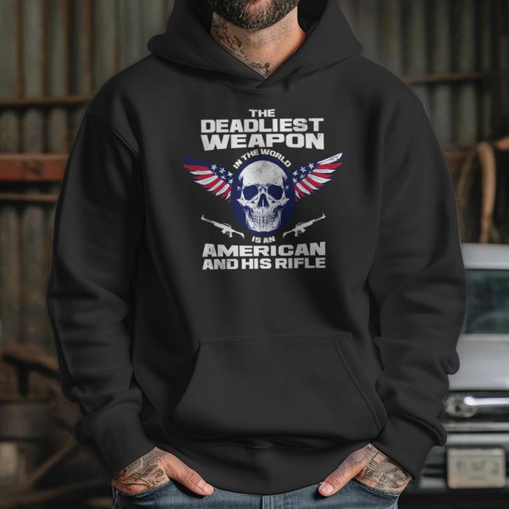 The Deadliest Weapon American And His Rifle Hoodie Gifts for Her