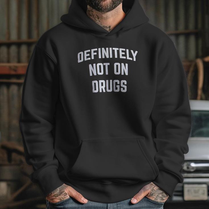 Definitely Not On Drugs Funny Party Rave Festival Club Glow In Dark Hoodie Gifts for Her