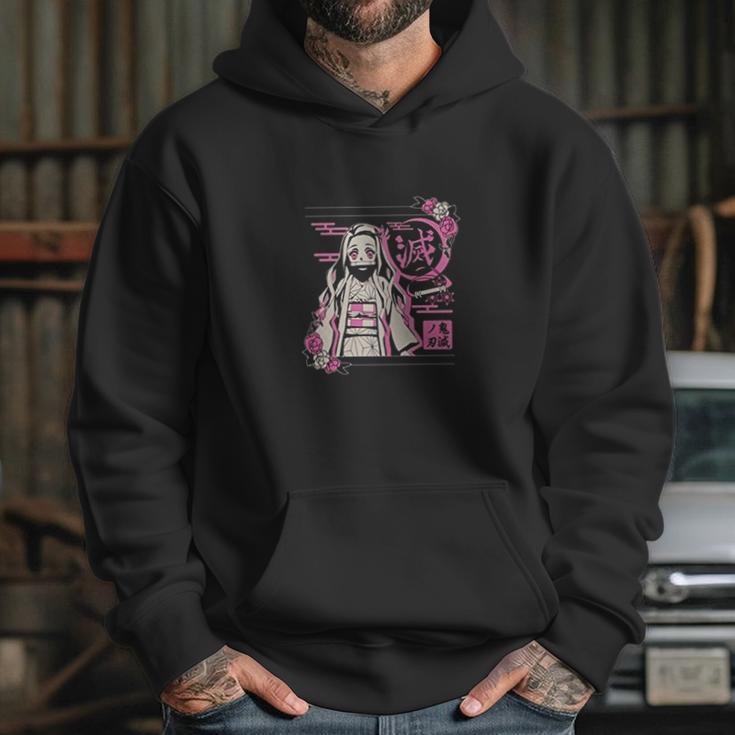 Demon Slayer Graphic In Pink Hoodie Gifts for Her