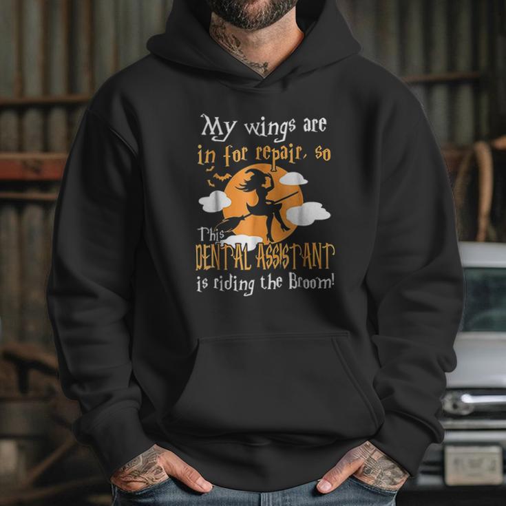 This Dental Assistant Riding The Broom Halloween Hoodie Gifts for Her