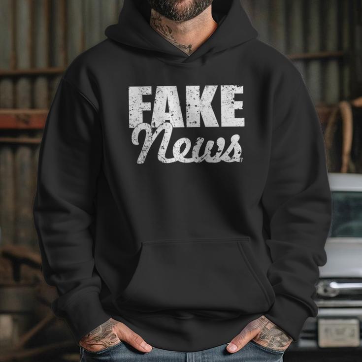 Distressed Fake News Logo Hoodie Gifts for Her