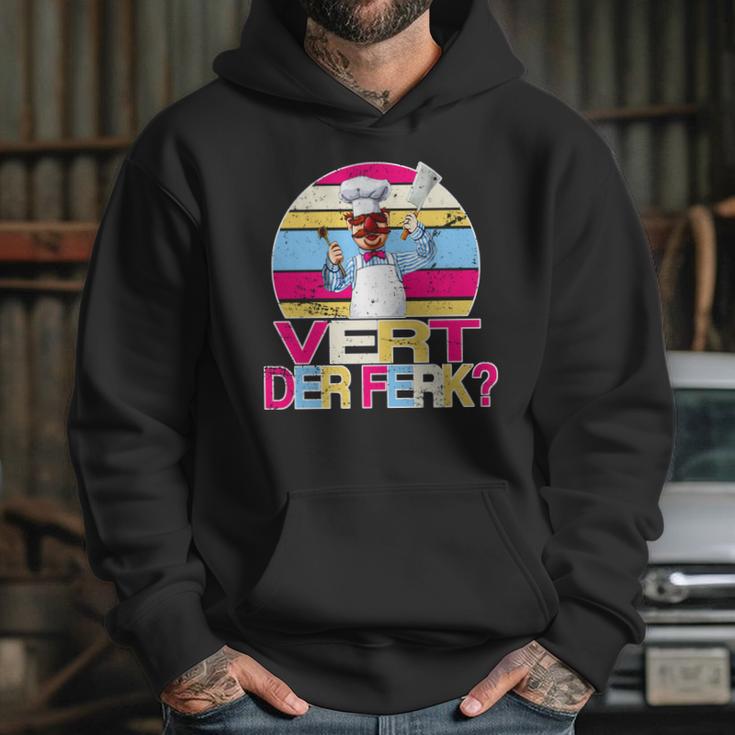 Distressed Vert Der Ferk Retro Chef Hoodie Gifts for Her