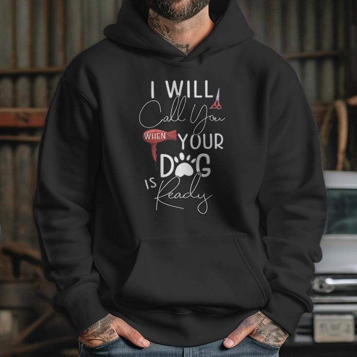 Dog Groomer Calls Pet Grooming Outfit Dog Care Gift Hoodie Gifts for Her