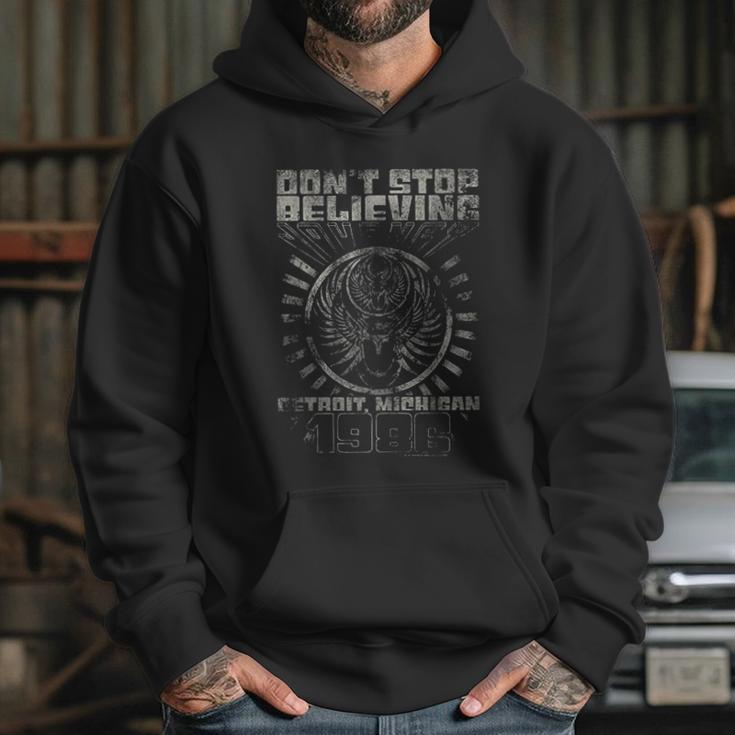 Dont Stop Believing Detroit Album Guitar Cover Rock Band Junior Hoodie Gifts for Her