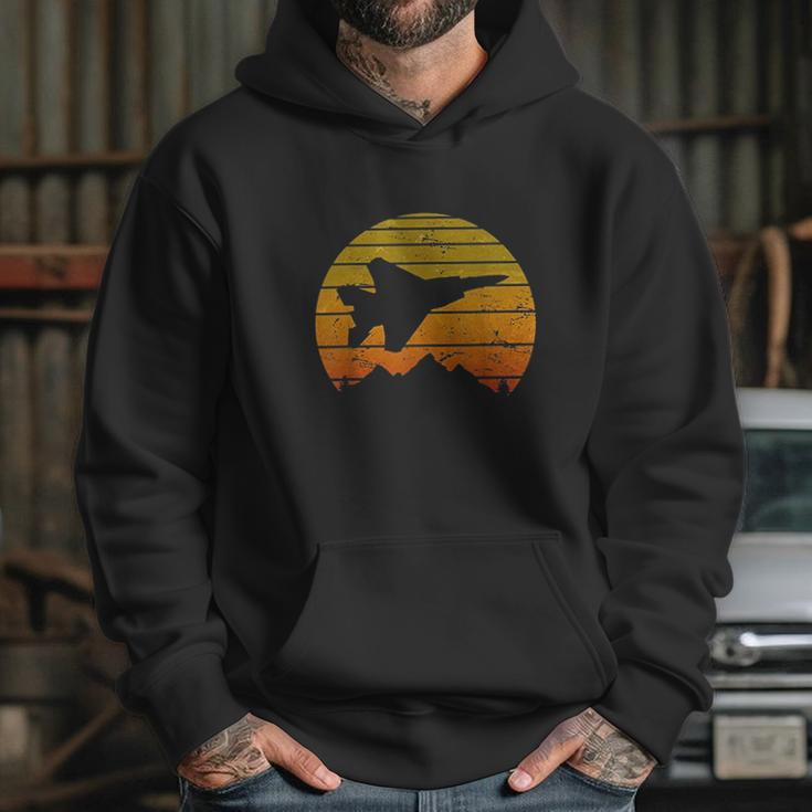 Eagle Jet Fighter Sunrise Vintage Retro Pilot Hoodie Gifts for Her