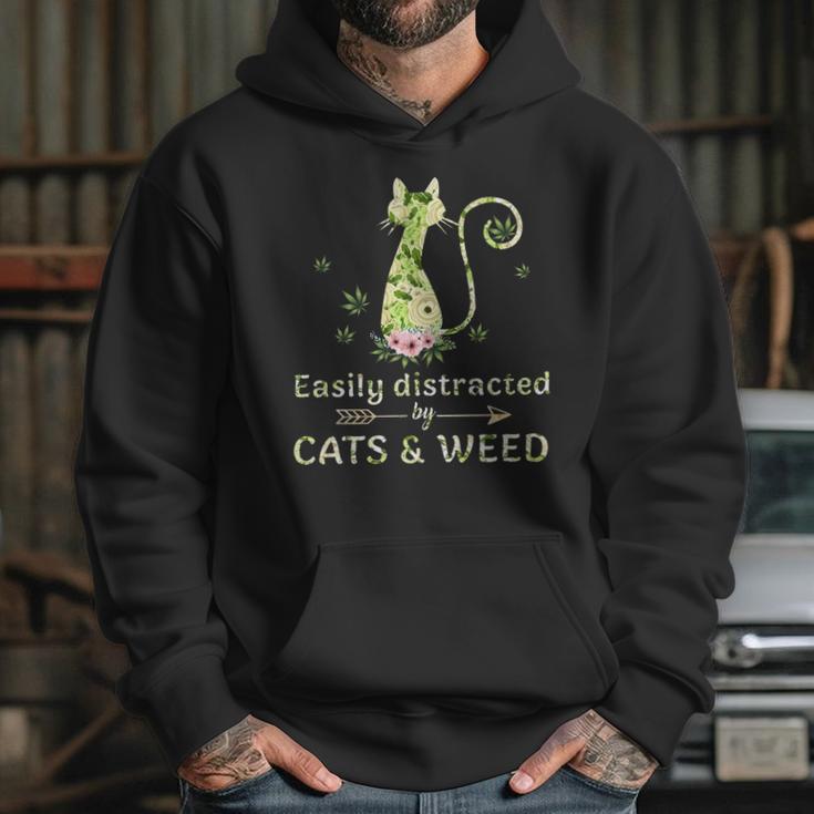 Easily Distracted By Cats And Weed Hoodie Gifts for Her