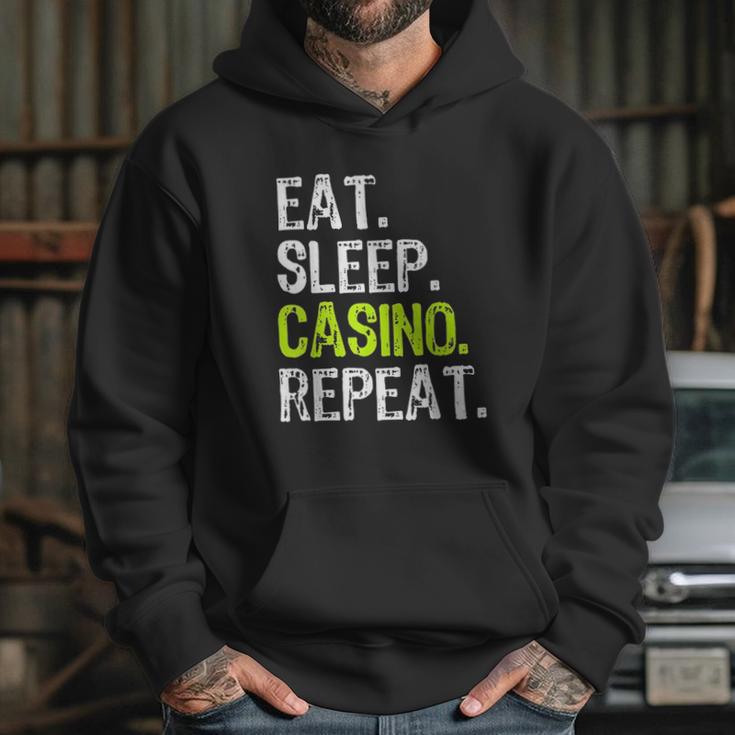 Eat Sleep Casino Repeat Gambling Gambler Funny Love Hoodie Gifts for Her