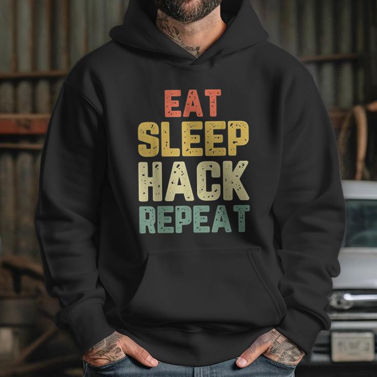 Eat Sleep Hack Hacker Hacking Funny Gift Hoodie Gifts for Her