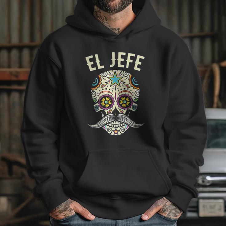 El Jefe Men Mexican Boss Skull Day Of The Dead Hoodie Gifts for Her