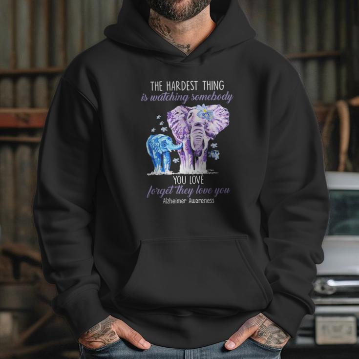 Elephants The Hardest Thing Is Watching Somebody Alzheimer Awareness Shirt Hoodie Gifts for Her