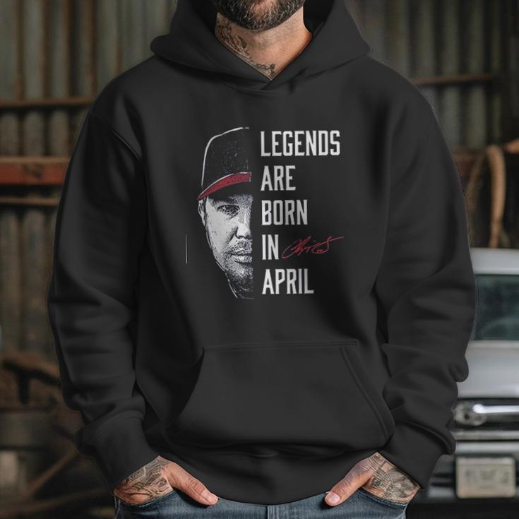 Fanprint Chipper Jones Legends Are Born In April Hoodie Gifts for Her