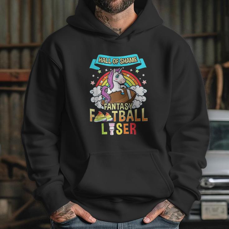 Fantasy Football Loser Last Place Funny Draft Party Unicorn Hoodie Gifts for Her