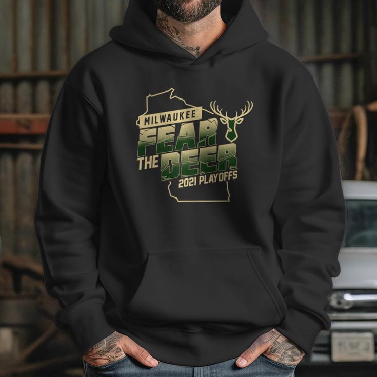 Fear The Deer Milwaukee Basketball 2021 Playoffs Hoodie Gifts for Her