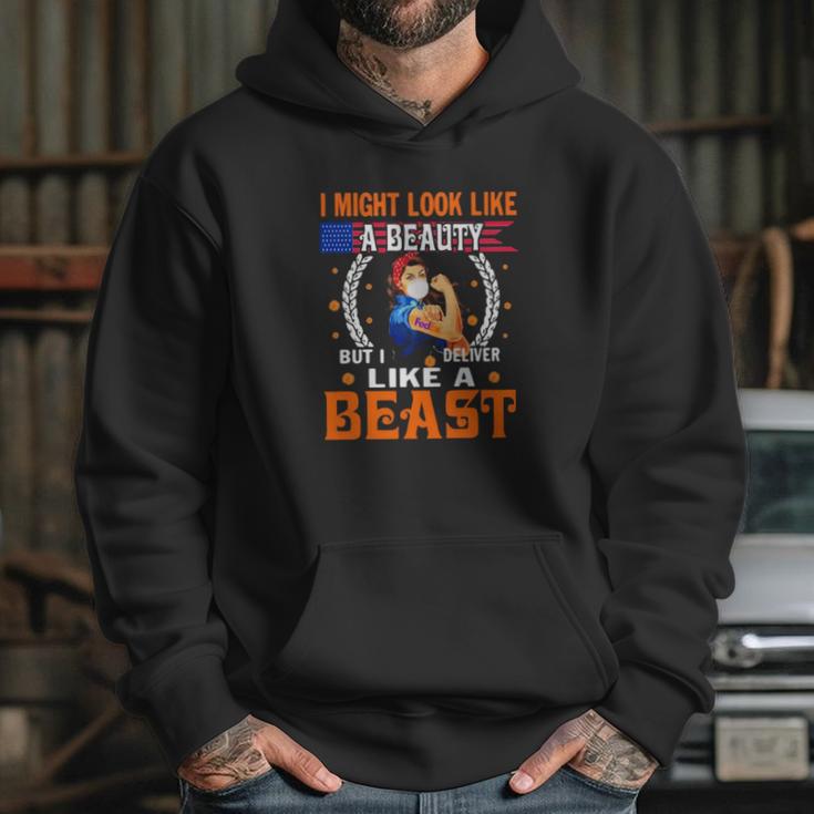 Fedex I Might Look Like A Beauty But I Deliver Like A Beast Coronavirus Shirtc Hoodie Gifts for Her