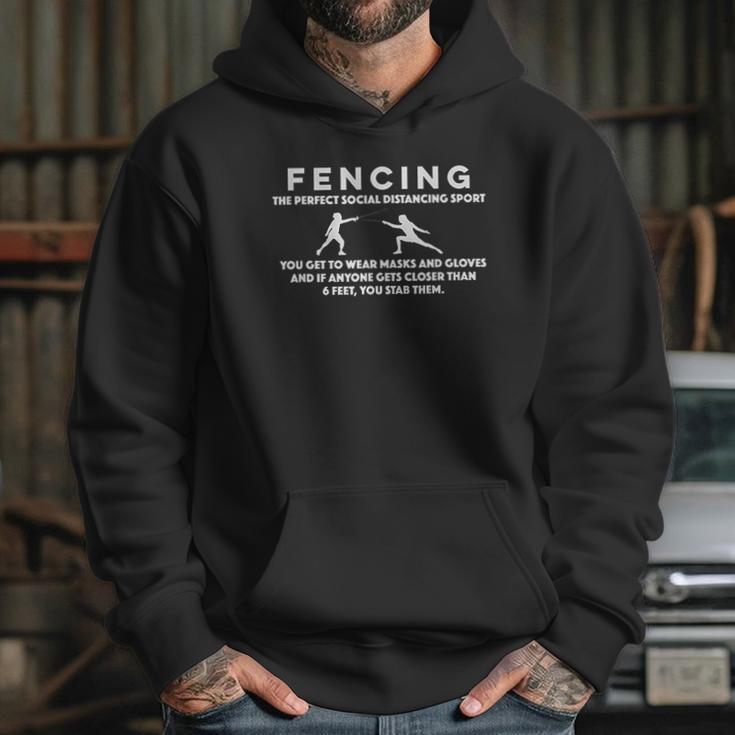 Fencing Perfect Social Distancing Sport Funny Pun Hoodie Gifts for Her